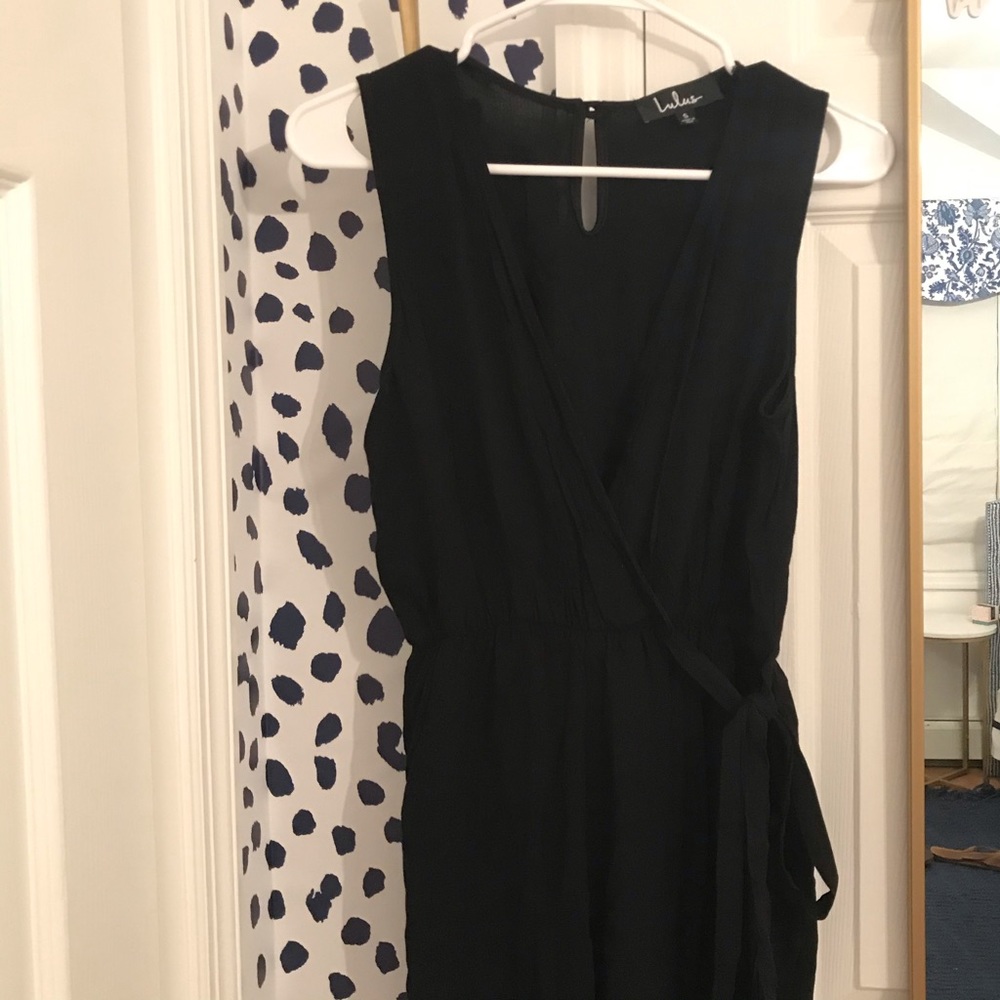 Black sleeveless jumpsuit